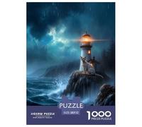 1000 Piece Devon Rex Cat Jigsaw Puzzle for Adults & Kids - Family Fun, Family Happy Game, Cliff Lighthouse Puzzles, Decoration Birthday Gifts 52x38cm/1000pcs