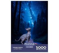 1000 Piece Devon Rex Cat Jigsaw Puzzles for Adults - Family-Friendly Brain Teaser, Starry Forest Jigsaws, Home Decoration Unique Gift 38x26cm/1000pcs