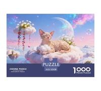 1000 Piece Devon Rex Jigsaw Puzzle for Adults - Cooperative Play & Educational Activity, Clouds Puzzles, Decoration Unique Gift 52x38cm/1000pcs