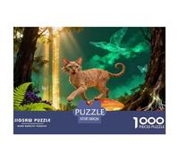 1000 Piece Devon Rex Jigsaw Puzzle for Adults - Cooperative Play & Educational Activity, Mysterious Forest Puzzles, Decoration Birthday Gifts 38x26cm/1000pcs