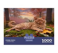 1000 Piece Devon Rex Jigsaw Puzzle for Adults Kids - Challenging Brain Teaser, Misty Forest Puzzle, Decoration Gifts 70x50cm/1000pcs