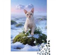 1000 Piece Devon Rex Jigsaw Puzzle for Adults & Kids - Challenging Brain Teaser, Tundra Puzzles, Home Decoration Unique Gift 38x26cm/1000pcs
