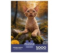 1000 Piece Devon Rex Jigsaw Puzzle for Adults Kids - Family Game Night & Educational Fun, Woods Stream Puzzle, Decoration Unique Gift 70x50cm/1000pcs
