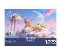 1000 Piece Devon Rex Jigsaw Puzzle for Adults - Stress Relief & Relaxation, Clouds Jigsaws, Decoration Gifts 38x26cm/1000pcs