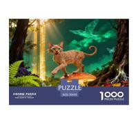 1000 Piece Devon Rex Jigsaw Puzzle for Adults - Stress Relief & Relaxation, Mysterious Forest Jigsaws, Home Decoration Gifts 70x50cm/1000pcs
