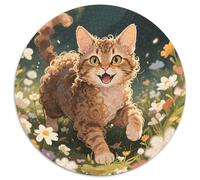 1000 Piece Devon Rex Jigsaw Puzzles for Adults Kids Challenge High Difficulty Game Decoration Devon Rex Flowers Puzzle Gifts 1000pcs (67.5x67.5cm)