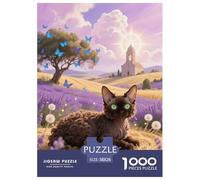 1000 Piece Devon Rex Jigsaw Puzzles for Adults Kids Challenge Toy Family-Friendly Brain Teaser Home Decoration Devon Rex Farm Puzzles Unique Gift 38x26cm/1000pcs