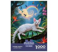 1000 Piece Devon Rex Jigsaw Puzzles for Adults Kids Challenge Toy Family-Friendly Brain Teaser Home Decoration Devon Rex Rainforest Puzzle Gifts 38x26cm/1000pcs