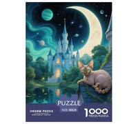 1000 Piece Devon Rex Jigsaw Puzzles for Adults Kids Challenge Toy Family Game Home Decoration Devon Rex Fantasy Castle Jigsaws Gifts 38x26cm/1000pcs