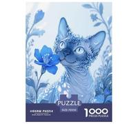 1000 Piece Devon Rex Jigsaw Puzzles for Adults Kids Challenging Game Educational Toy Decoration Devon Rex Flowers Puzzles Unique Gift 70x50cm/1000pcs