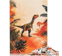 1000 Piece Dinosaur in Jungle Illustration Jigsaw Puzzle for Adult Teenagers Paper Learning Educational Toys 1000pcs (75x50cm)