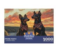 1000 Piece Doberman Jigsaw Puzzles Great Gift for Adults Challenging Games Home Decors Dogs Jigsaw Puzzle for Adults And Kids Age 12 And Up 38x26cm/1000pcs