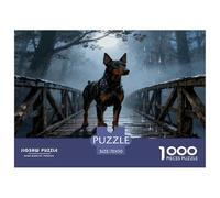 1000 Piece Doberman Pinscher Jigsaw Puzzle for Adults & Kids - Challenging Game, Wooden Bridge Puzzles, Decoration Unique Gift 70x50cm/1000pcs