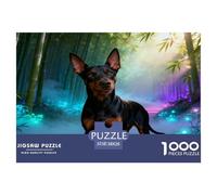 1000 Piece Doberman Pinscher Jigsaw Puzzle for Adults - Relaxation & Focus, Family Game, Bamboo Forest Puzzle, Home Decoration Birthday Gifts 38x26cm/1000pcs