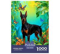 1000 Piece Doberman Pinscher Jigsaw Puzzles for Adults - Family Fun, Family Game, Butterfly Puzzles, Decoration Unique Gift 70x50cm/1000pcs
