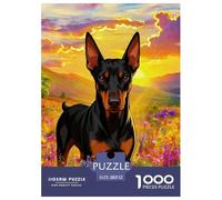 1000 Piece Doberman Pinscher Jigsaw Puzzles for Adults - Family Fun, Family Game, Flower Bush Jigsaws, Home Decoration Gifts 52x38cm/1000pcs