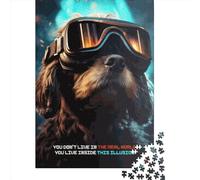 1000 Piece Dog Gaming Square Puzzles for Adults & Wooden Puzzles Educational Game 1000pcs (75x50cm)