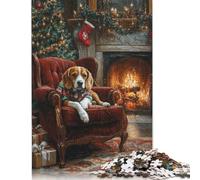 1000 Piece Dog in Christmas Sweater Beagle Waiting for Santa Jigsaw Puzzlesfor Adults Teenagers Puzzles for Adults& Teenagers Age 12 Years Up 1000pcs (75x50cm)