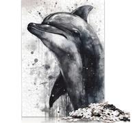 1000 Piece Dolphin Beauty Watercolor Jigsaw Puzzles for Adults Paper Puzzles for Teenagers Gifts Unique Home Decor And Gifts 1000pcs (75x50cm)