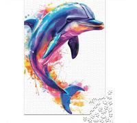 1000 Piece Dolphin Jigsaw Puzzle for Adult Teenagers Wooden Puzzle Christmas Eve Gifts 1000pcs (75x50cm)