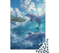 1000 Piece Dolphin Jigsaw Puzzles for Adults Paper Puzzle for Adults And Teenager Educational Puzzle 1000pcs (38x26cm)