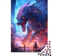 1000 Piece Dragon Monster Attack Jigsaw Puzzles for Adult Teenagers Home Educational Games DIY Toys 1000pcs (75x50cm)