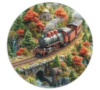 1000 Piece Dream Train Jigsaw Puzzles Great Gift for Adults Fun Challenging Home Decoration Brainteasing Steam Train Jigsaw Puzzle for Adults 1000pcs (67.5x67.5cm)