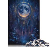 1000 Piece Dreamcatcher Moonlit Night Painting Square Jigsaw Puzzles for Adults & Wooden Puzzles Learning Educational Toys Family Games 1000pcs (75x50cm)