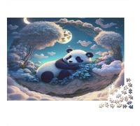 1000 piece dreamy night panda jigsaw for adults premium paper material educational giant panda puzzle stress relief wall decor 52x38cm/1000pcs