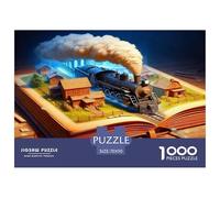 1000 Piece Dreamy Steam Train Jigsaw Puzzles Great Gift for Adults Challenging Games Home Decors Dream Journey Jigsaw Puzzle for Adults And Kids Age 12 And Up 70x50cm/1000pcs