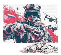 1000 Piece Drone Warfare Russian Ops Puzzles for Adults Wooden Puzzles Educational Game for Children As A 1000pcs (75x50cm)