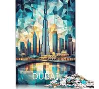 1000 Piece Dubai Skyline Art Jigsaw Puzzlesfor Adults Wood Puzzles Wooden Puzzles for Adults& Teenagers Age 12 Years Up 1000pcs (75x50cm)