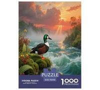 1000 Piece Duck Jigsaw Puzzle for Adults - Challenging Game, Misty River Jigsaws, Decoration Unique Gift 70x50cm/1000pcs