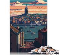 1000 Piece Dundee Pixel Art Square Puzzles for Adults & Wooden Puzzles Educational Game 1000pcs (75x50cm)