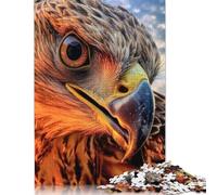 1000 Piece Eagle Close Up Square Puzzles for Adults, Wooden Puzzles Family Entertainment Toys 1000pcs (75x50cm)