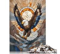 1000 Piece Eagle Stained Glass Jigsaw Puzzlesfor Adults Paper Puzzle Jigsaws for Adults For Family Fun & Game Night 1000pcs (75x50cm)