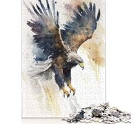 1000 Piece Eagle Watercolor Jigsaw Puzzles for Adult Teenagers Paper Puzzles For Family Fun & Game Night 1000pcs (38x26cm)