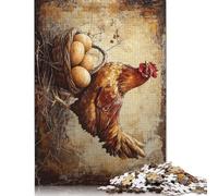 1000 Piece Easter Art Rooster Jigsaw Puzzle for Adult Teenagers Christmas Eve Gifts 1000pcs (75x50cm)