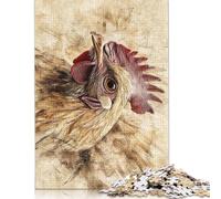 1000 Piece Easter Art Rooster Puzzles for Adults Wooden Puzzles Educational Games For Kids 1000pcs (75x50cm)