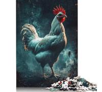 1000 Piece Easter Art Rooster Square Puzzle for Adults, Wooden Puzzles Puzzle Hands-on Game 1000pcs (75x50cm)