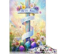 1000 Piece Easter Cross Jigsaw Puzzle for Adult Teenagers Wooden Learning Educational Toys 1000pcs (75x50cm)