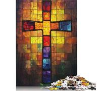 1000 Piece Easter Cross Jigsaw Puzzles for Adult Teenagers Wooden Puzzles Sustainable Puzzle for Adults | Games 1000pcs (75x50cm)