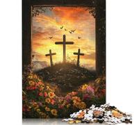 1000 Piece Easter Cross Jigsaw Puzzles for Adults Puzzles for Adults Puzzles Unique Home Decor And Gifts 1000pcs (75x50cm)