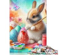 1000 Piece Easter Cute Bunny Adult Puzzles Wooden Puzzle for Adults Educational Game Challenge Toy 1000pcs (75x50cm)