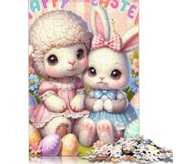1000 Piece Easter Cute Bunny Jigsaw Puzzle for Adult Teenagers Christmas Eve Gifts 1000pcs (75x50cm)