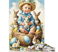 1000 Piece Easter Cute Bunny Jigsaw Puzzles for Adults Jigsaw Puzzles Educational Game Challenge Toy 1000pcs (75x50cm)