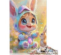 1000 Piece Easter Cute Bunny Jigsaw Puzzles for Adults Puzzle Adult Jigsaw Puzzle Home Decoration Puzzle Toys 1000pcs (75x50cm)