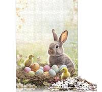 1000 Piece Easter Cute Bunny Jigsaw Puzzles for Adults Puzzle Adult Jigsaw Puzzle Home Decoration Puzzle Toys 1000pcs (75x50cm)