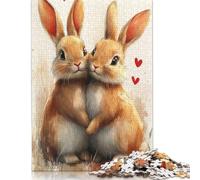 1000 Piece Easter Cute Bunny Jigsaw Puzzlesfor Adults Wooden Puzzle Jigsaws for Adults For Family Fun & Game Night 1000pcs (75x50cm)