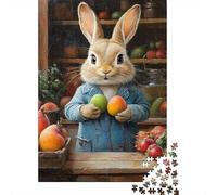 1000 Piece Easter Cute Bunny Jigsaws for Adults Wooden Puzzles for Adults Family Fun Jigsaws Puzzles 1000pcs (75x50cm)